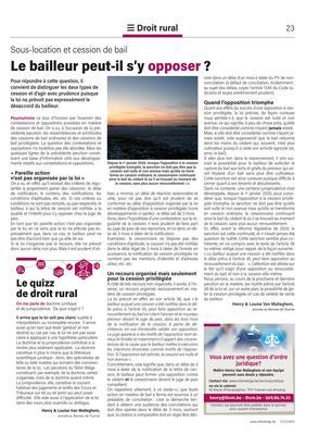 Le bailleur peut-il s’y opposer?