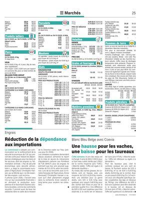 Une hausse pour les vaches, une baisse pour les taureaux